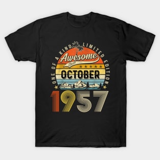 Awesome Since October 1957 Vintage 66th Birthday T-Shirt